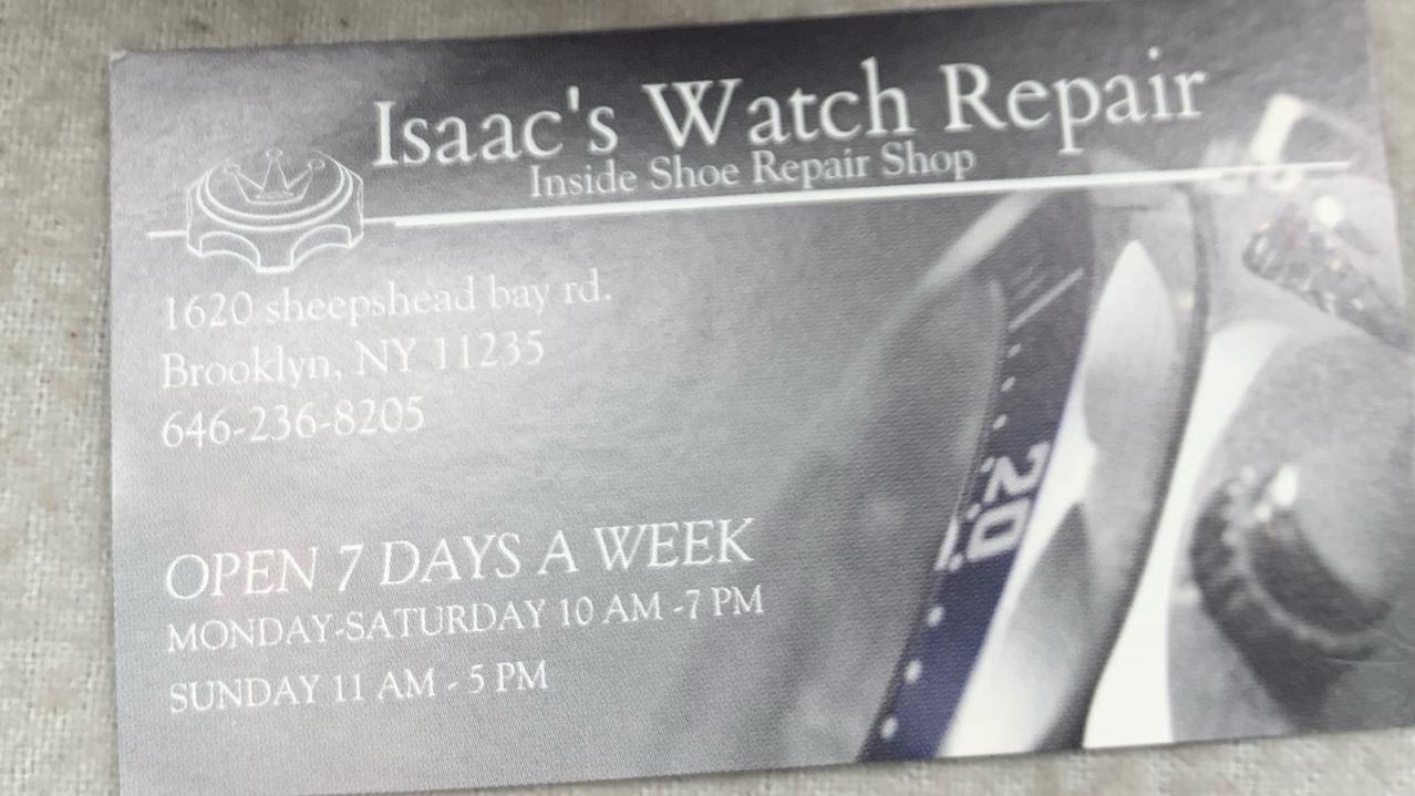 Isaacs watch repair shop